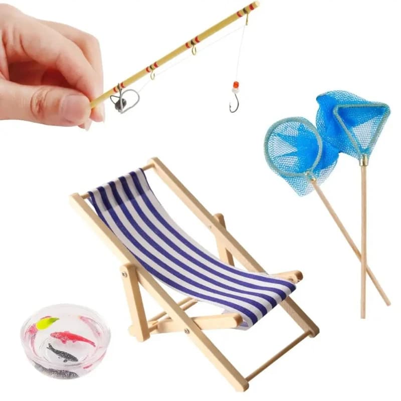 1Pc 17.5cm Strumento di pesca in miniatura Canna da pesca Canna da pesca Modello Scena di vita Giocattolo Casa delle bambole Accessori decorativi Micro Paesaggio