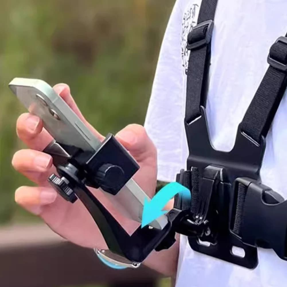 Cinghia Regolabile per Telefono Cellulare, Supporto da Petto e Corpo per la Maggior Parte dei Telefoni e delle Action Camera POV/VLOG