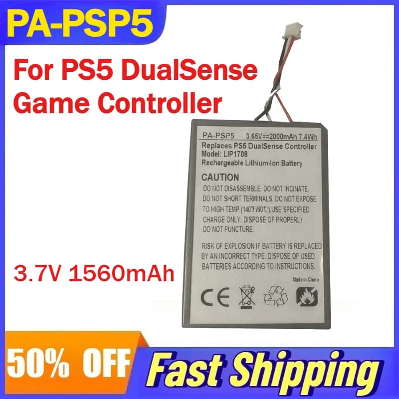 Batteria agli ioni di litio PA-PSP5 da 3,7 V 1560 mAh per batterie controller di gioco Sony PS5 DualSense LIP1708 P5-B01 Accessori