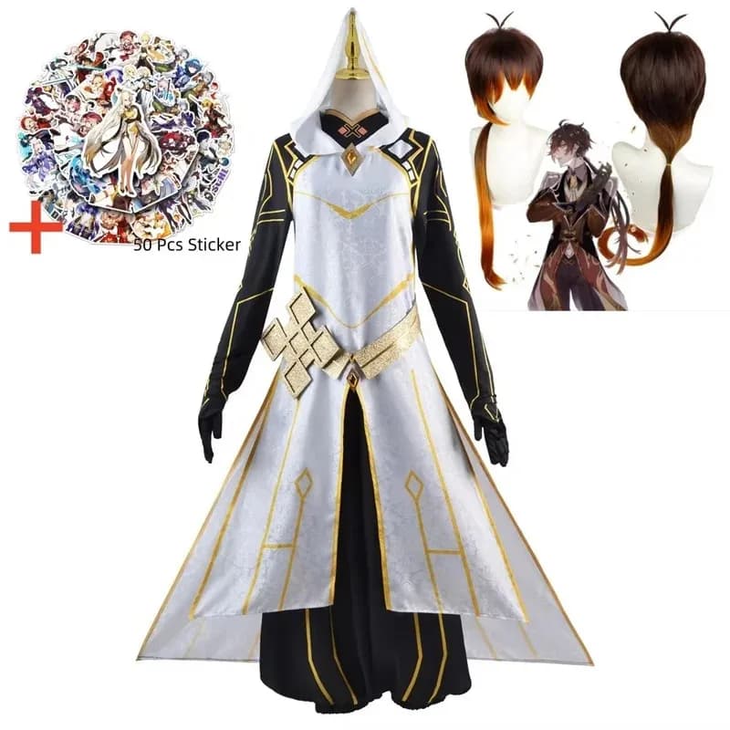 Structured Fabric ZhongLi Morax Cosplay Costume Game Zhong Li Archon Halloween Dresses For Woman Man