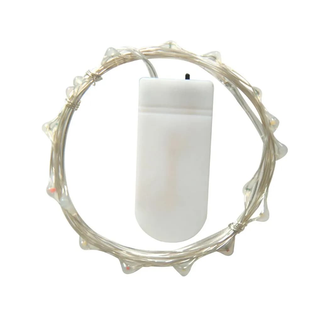 5 luci a LED a filo in rame argentato, 1 m, 10 luci, per decorazioni esterne, luminose, a basso consumo energetico, ecologiche