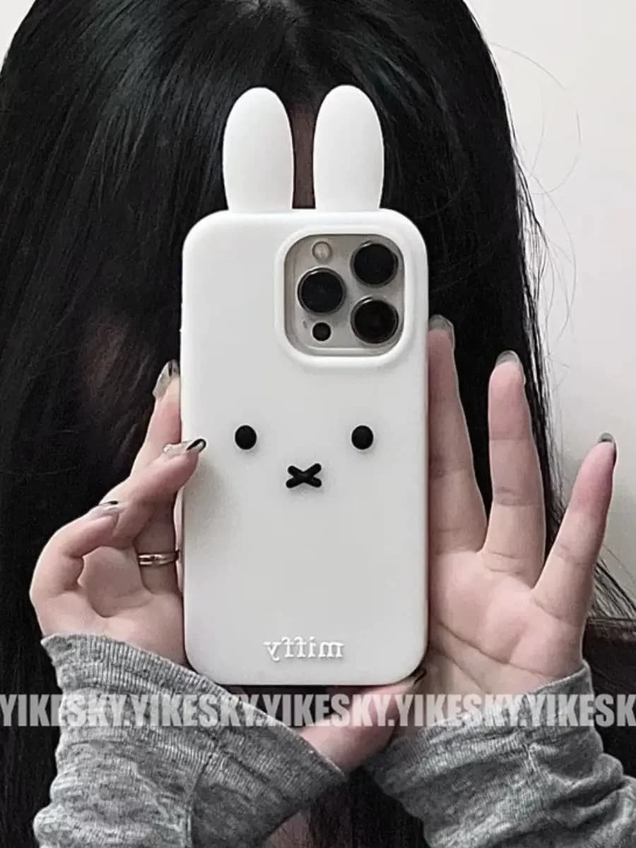 Kawaii Miffy Iphone 11/12/13/14/15/16ProMax Cassa Del Telefono Del Silicone Carino Anti-goccia Semplice All-wrap Custodia Morbida Giocattolo Di Natale Regalo