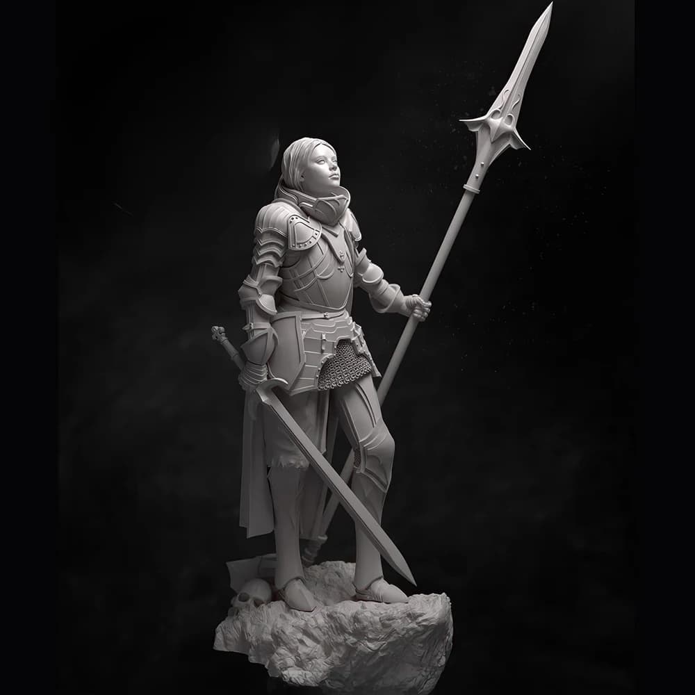 Tema fantasy, Giovanna da 32 mm, spada, Armatura da indossare, con base, Figura modello in resina, GK, Kit smontato e non verniciato