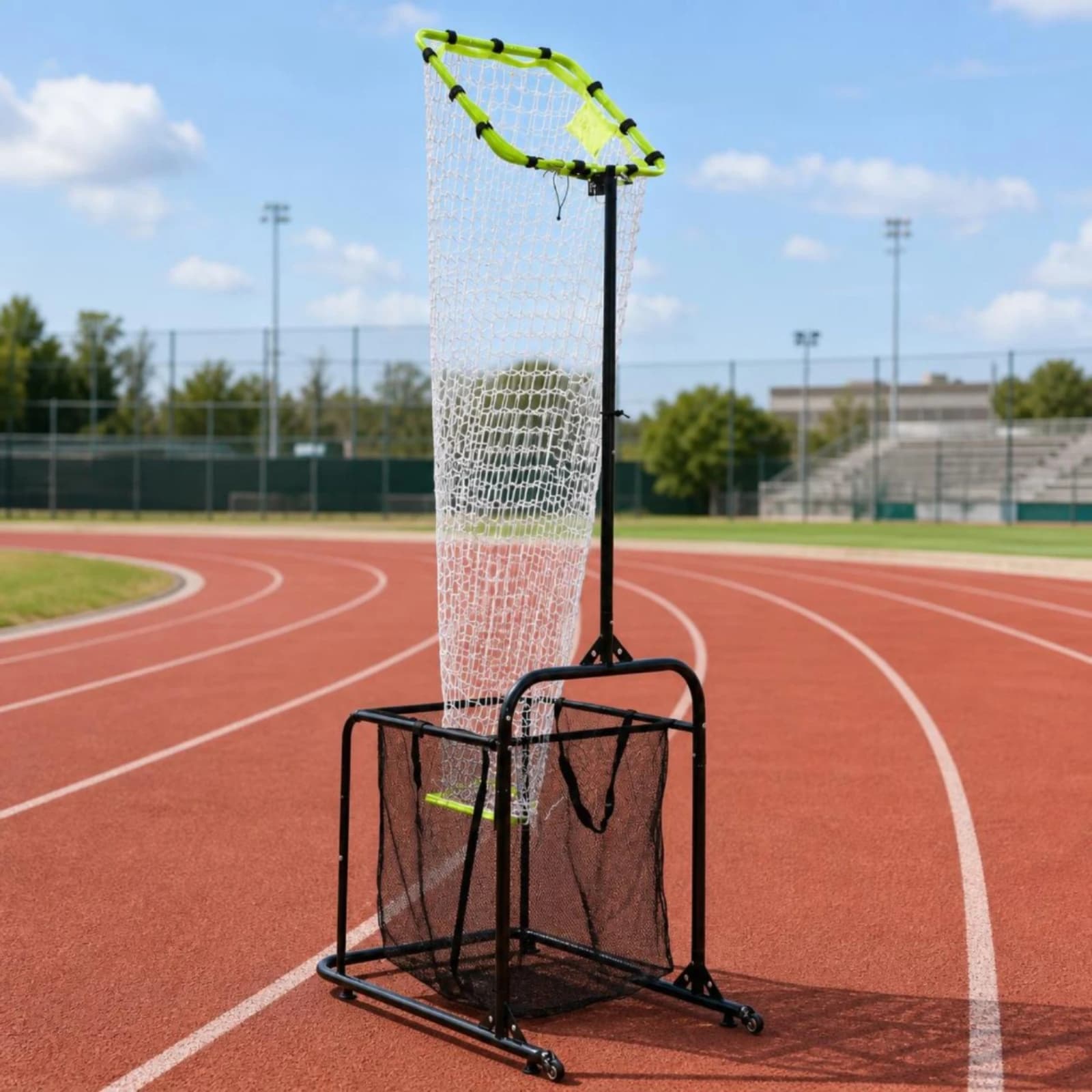 Setter Coaching Aid with Ball Collection Bag Portable Volleyball Setter Coaching Aid Volleyball Target Net Mobile Stable