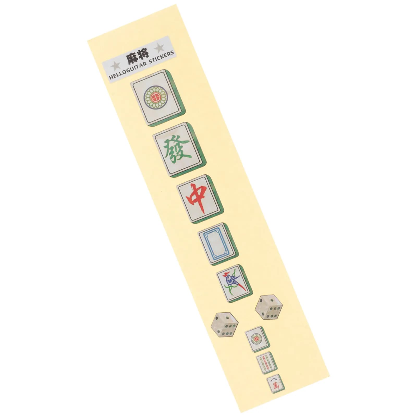 Creative Mahjong Style Guitar Stickers Self-Adhesive Fretboard Decals for Electric Acoustic Ukulele Fingerboard Multi-Surface