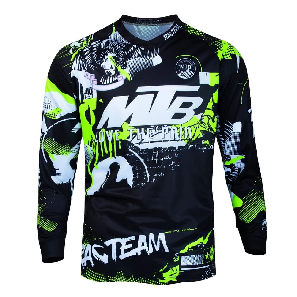 Maglia Professionale da Ciclismo MTB per Uomo, Manica Lunga, Traspirante, ad Asciugatura Rapida, per Competizioni e Allenamenti Fuoristrada