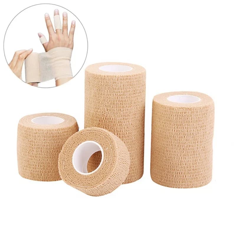 1/5/10 Rotoli di Benda Adesiva Medica Elastica Traspirante, Nastro Autoadesivo Beige per Sport, Nastro per Dita, Polso e Caviglia