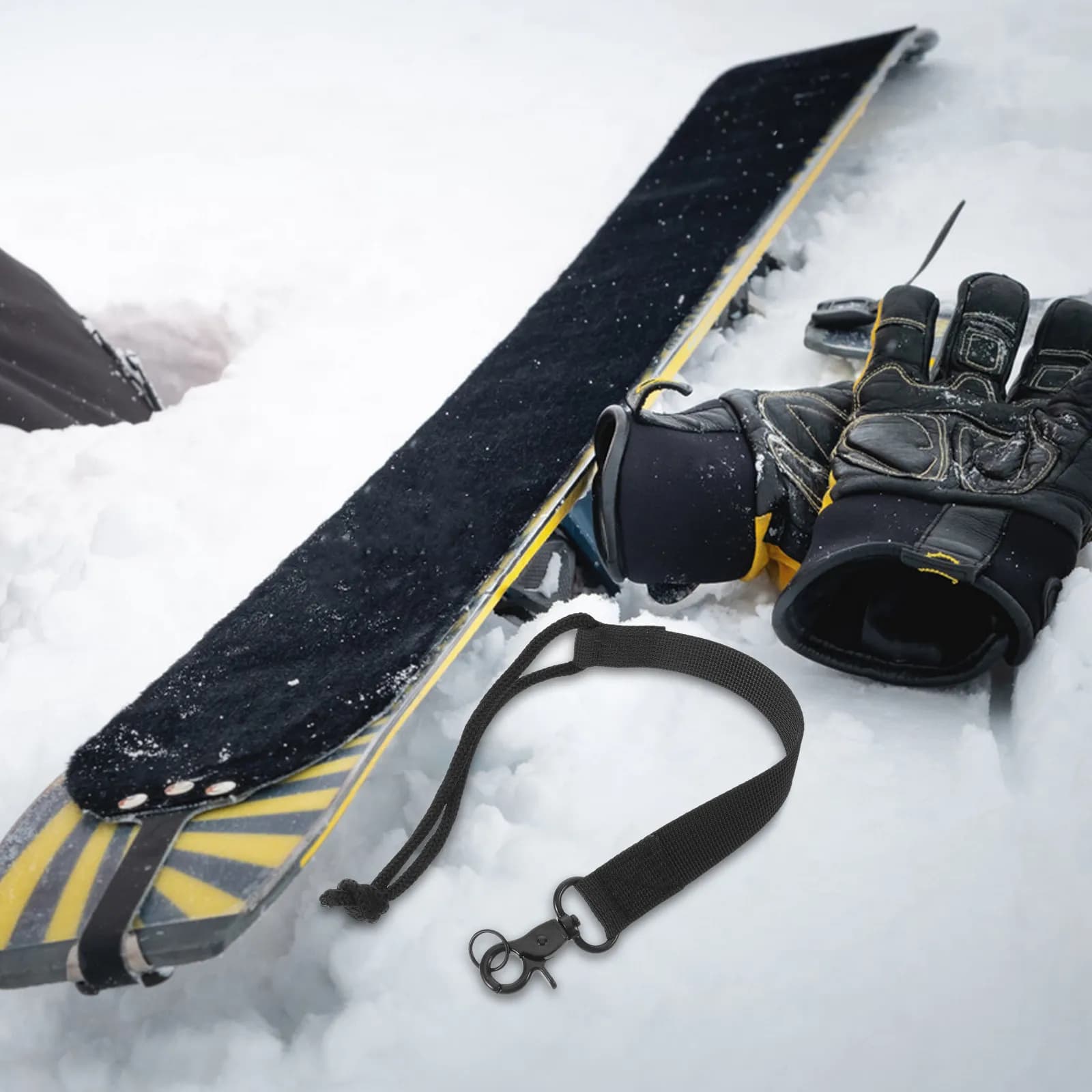 2 Pezzi Cinghie Regolabili per Snowboard Nere, Cinghie di Sicurezza per Scarponi da Sci, Cinghie di Fissaggio per Snowboard, Sicurezza per Snowboard