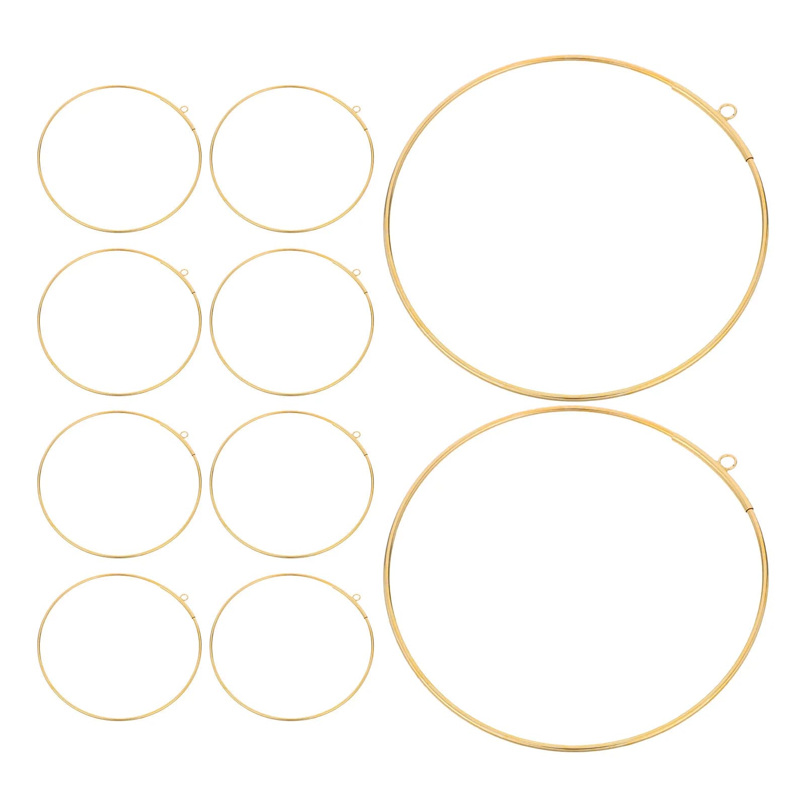 12Pcs Gold Round Dream Catcher Rings 100Mm Openable Copper Connector Metal Craft Hoops for Boho Wall Hanging Macrame Plant