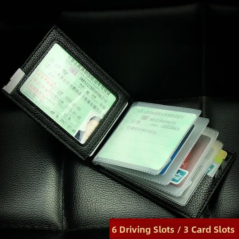 Lightweight Compact Korean Style Driver License Cover Jacket Style Unisex Car Student ID Card Holder PU Leather
