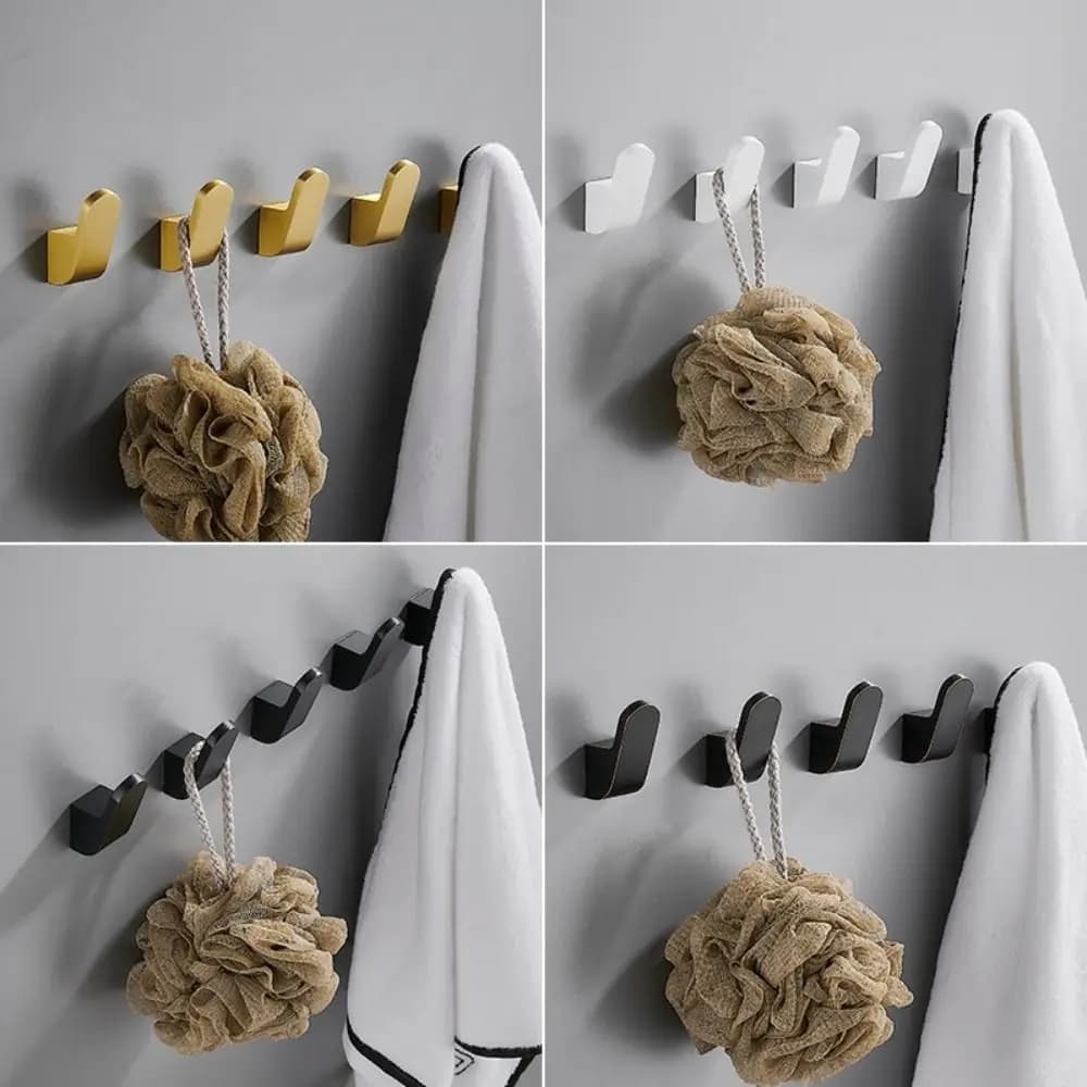 Set di Ganci Appendiabiti di Lusso Leggero, Accessori per Decorazione Domestica, Gancio da Parete con Installazione a Vite in Alluminio Spaziale
