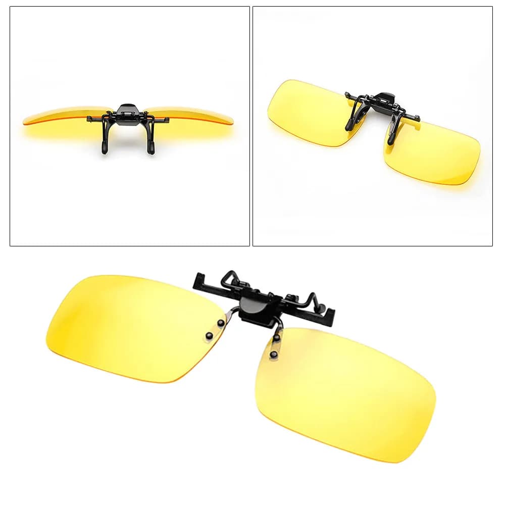 Clip per occhiali da sole notturni, 2 pezzi, polarizzati, leggeri, resistenti ai graffi, facili da attaccare, per sport all'aria aperta, guida, pesca, sci