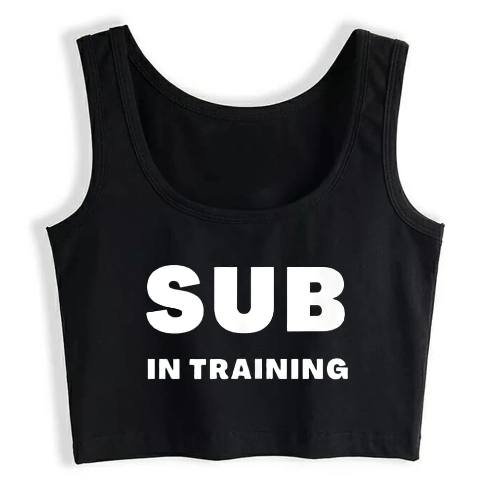 Sub in Training Design Cotton Sexy Slim Fit Crop Top Women's Leisure Sports Fitness Training Tank Tops Funny Naughty Camisole