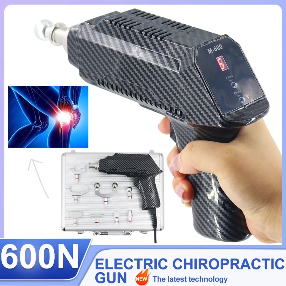 New Electric Gun for Correction 600N, Adjustable Tool for Cervical and Spinal Massage, Portable Tool for Chiropractics