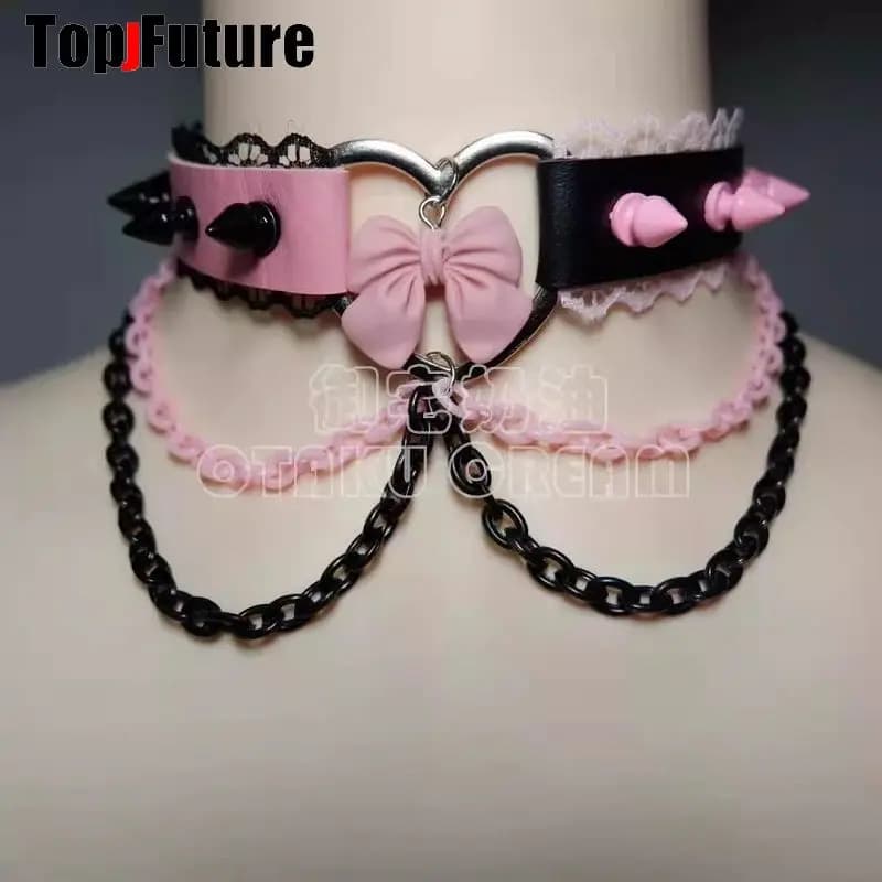 Donna uomo ciuccio Harajuku collana Punk gotica streetwear Subculture Spice Y2K ragazza collare rivetto in pelle girocollo spike girocolli