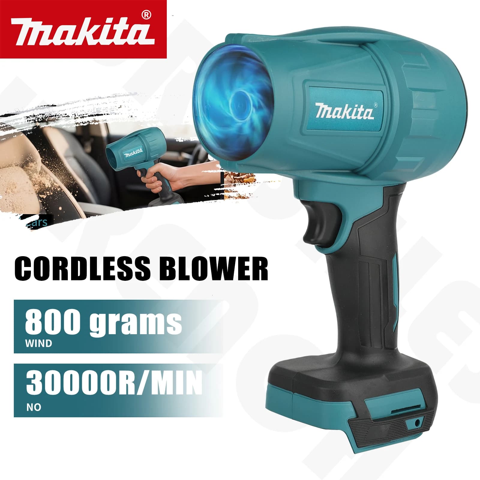 Makita 18V Cordless Air Blower with Variable Speed Control, Ideal for Cleaning Leaves, Debris and Workshop Dust tools B30