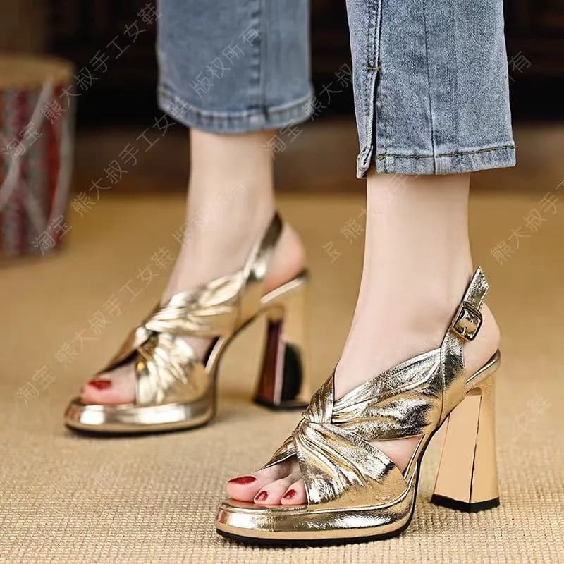 Scarpe da Donna di Lusso 2026 Nuova Moda Tacchi Altissimi Sandali con Plateau a Punta Aperta Primavera Estate Scarpe da Donna Zapatos De Mujer