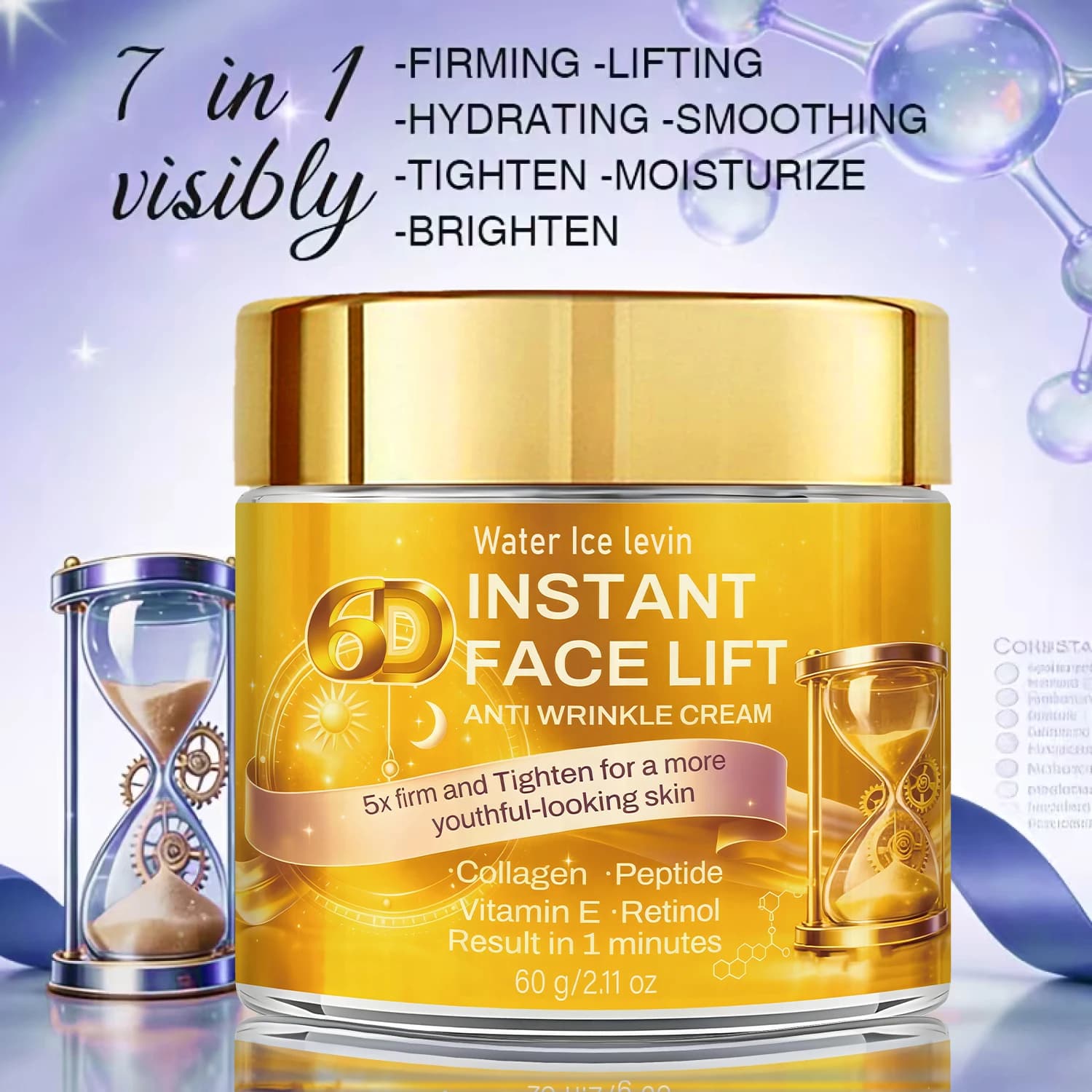 Anti-wrinkle cream with Retinol, Peptides and Collagen - Satin Cream Rassodante and Hydrating 60g with Vitamin E