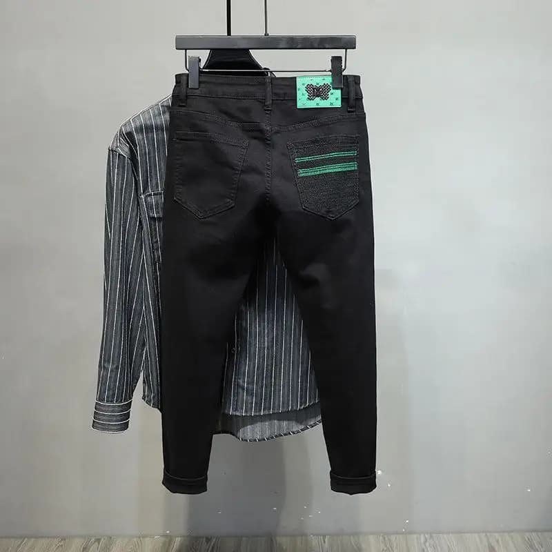Jeans da uomo di marca di lusso Jeans denim casual slim fit neri da uomo per jeans slim streetwear fidanzato primaverili e autunnali