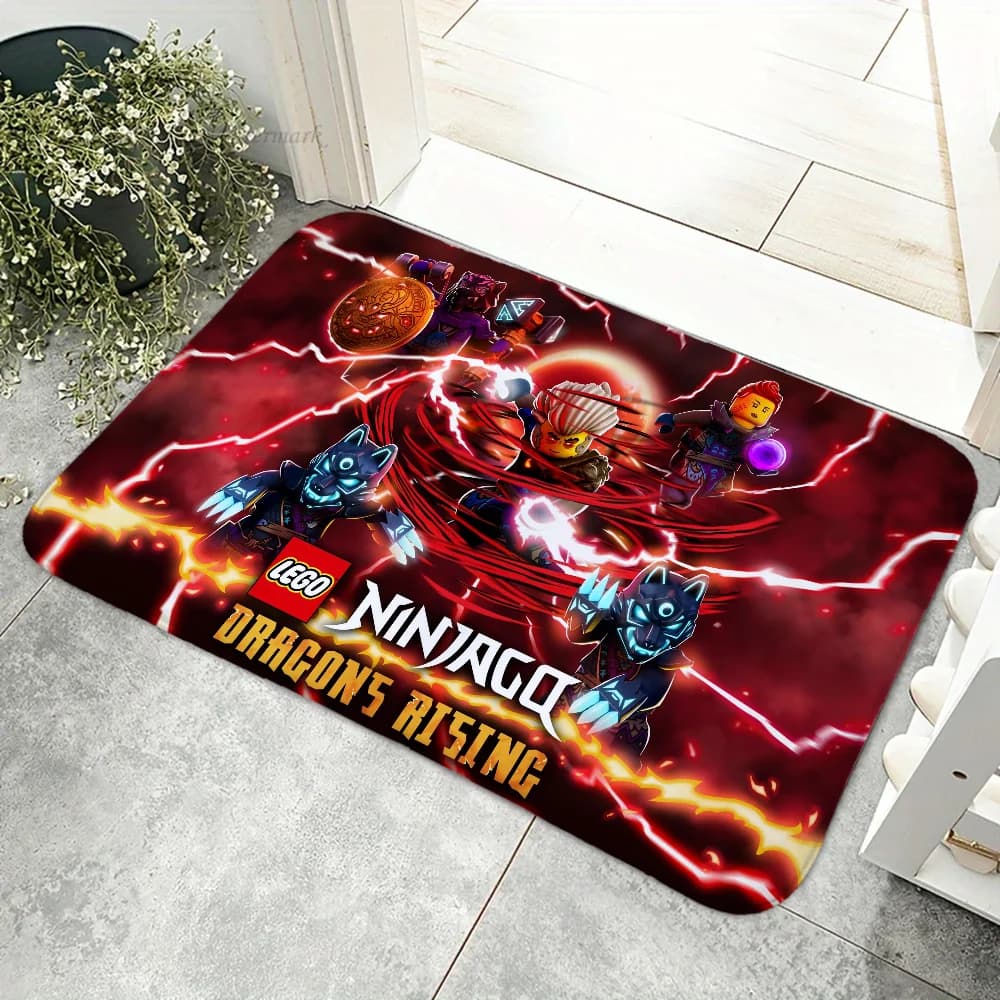 1pc N-Ninjagoes Warriors Tappetino Tappetino antiscivolo Cucina Camera da letto Tappeto trapuntato fatto a mano