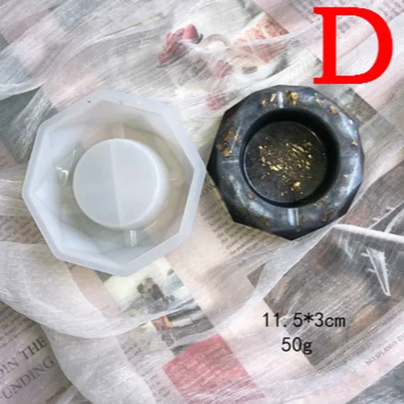 2026 Silicone Mold Ashtray Resin Mold Heart Square Mold For DIY Resin UV Crystal Epoxy Crafts Crystal Ashtray Home Decoration