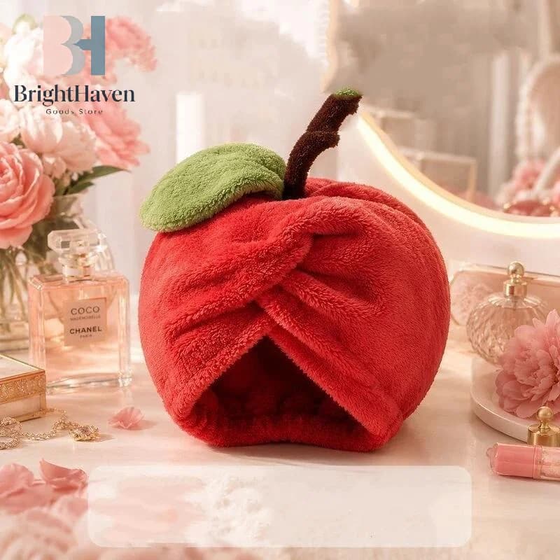 Cute Fruit Shape Hair Drying Cap Super Absorbent Quick Dry Soft Portable Coral Fleece Towel Thickened Shower Bath Cap B.H