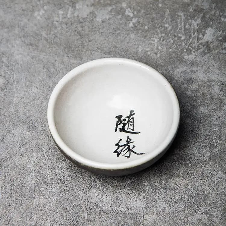 Handwritten Calligraphy Tea Cup Master Ceramic Kung Fu Set Coarse Hand Drawn Bowl Zen Single