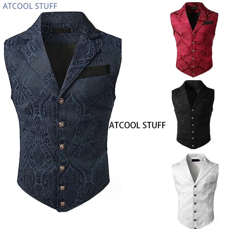 Medieval Cosplay Party Costume Victorian Court Suit England Noble Cosplay Steampunk Waistcoat Renaissance Suit Vest Gothic Vest