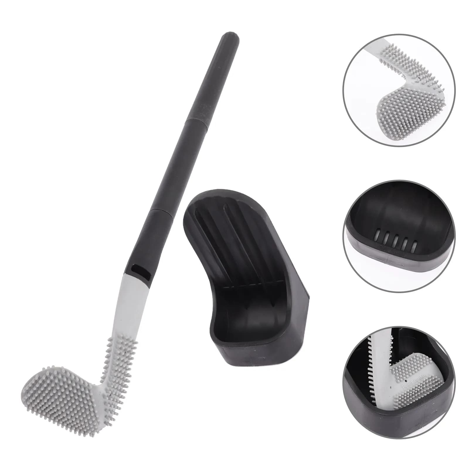 1Set Toilet Brush Set Bathroom Deep Cleaning Tool Brush Holder Fast Drying Scrubber Bathroom Cleaning Tool Suitable for Home