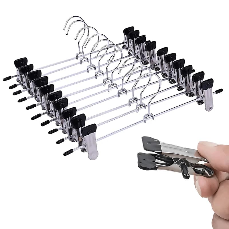6/12 Pieces Metal Clip for Pants, Adjustable Hook for Pants and skirts, Support for Hanging and Organizing, Essential for ZYF Home