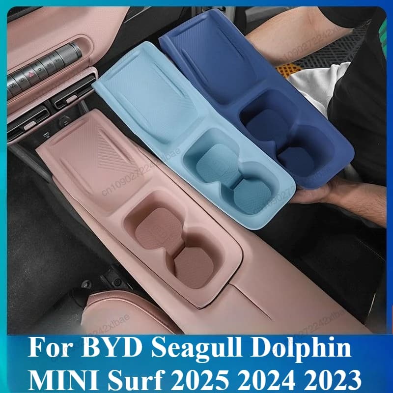 Ricarica wireless tazza d'acqua cuscinetto integrato in silicone antiscivolo resistente allo sporco per BYD Seagull Dolphin MINI Surf 2025-2023