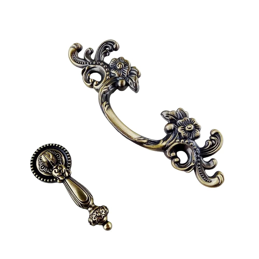 Maniglia a fiore in bronzo anticato per mobili, maniglia per armadietti da cucina, pomello per porta, maniglia per cassetto, tiranti per guardaroba e cassettiere