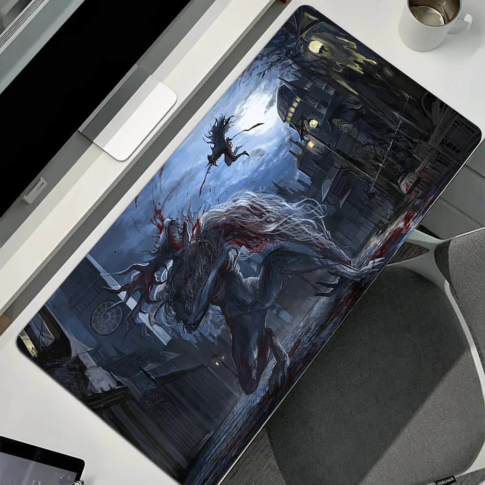 Nuovi fantastici tappetini da gioco Bloodborne, tappetino per mouse da e-sport, tappetino per mouse da gioco di grandi dimensioni, tappetino per tastiere, accessori per ufficio, tappetino da scrivania