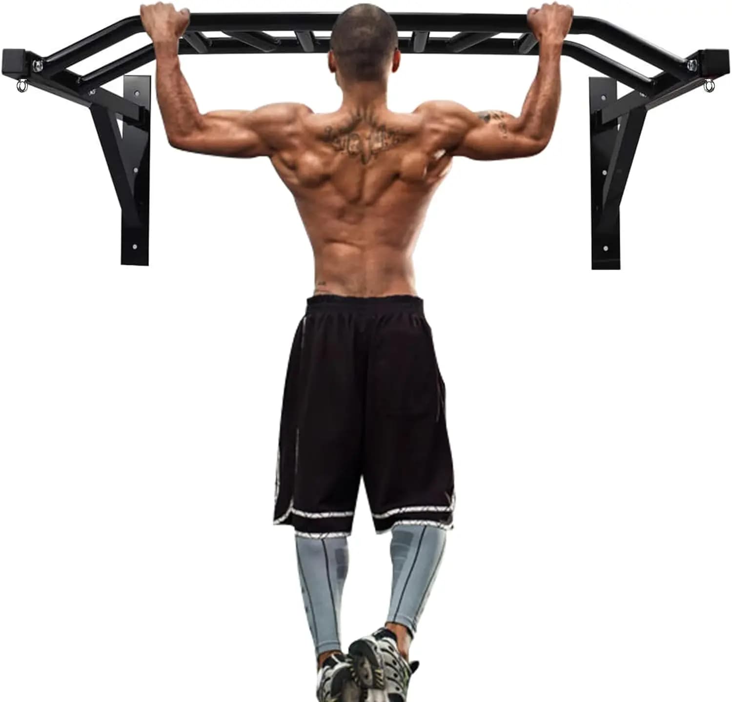Barra per trazioni a parete multifunzionale con barra per trazioni Multi-Grip stazione per immersione per impieghi gravosi per palestra di casa, stile Multi-Grip