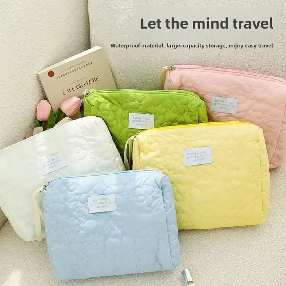 New Flower Pattern Women Makeup Bag Toiletries Cosmetic Organizer Zipper Bag Travel Wash Pouch Cosmetic Bag Underwear Socks Bag