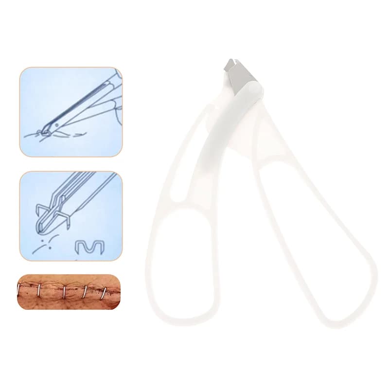 1 Pz 11 cm Bianco Usa E Getta Pelle Cucitrice Unghie Tagliatore Chirurgico Sutura Della Pelle Unghie Rimuovere Strumento In Acciaio Inox + Plastica Nail Puller
