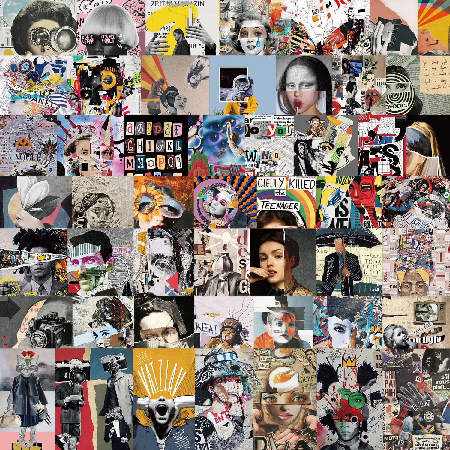 50 Modern Wall decals with Magazines & Graphics Covers for DIY Decoration, Scrapbook, Laptop, Telephone Cover, Toiletries, Bicycles