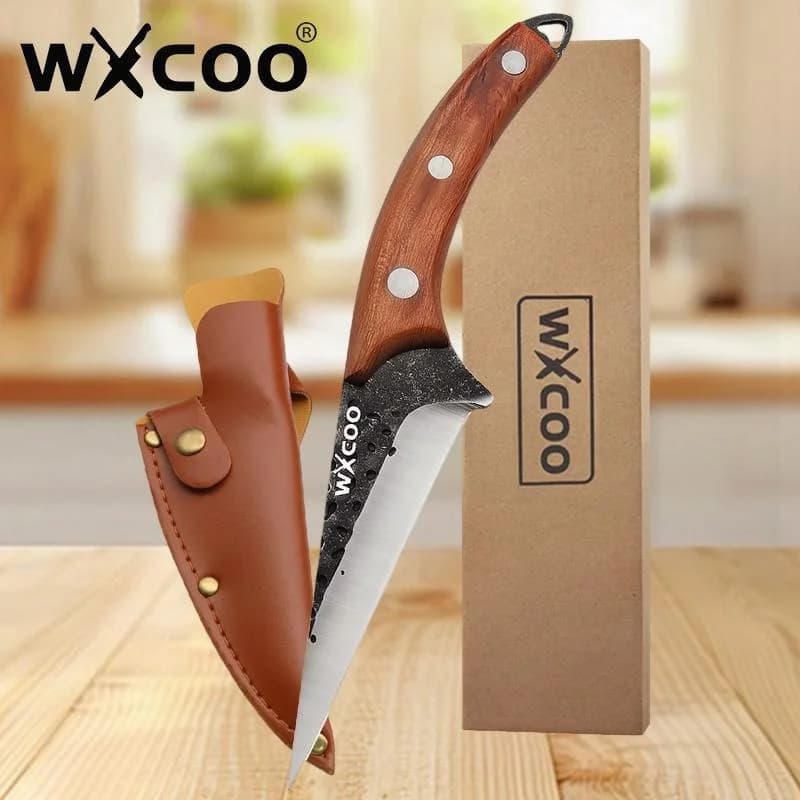 WXCOO Coltello per disossare Forgiato a mano Mannaia da chef Taglio Coltello da bistecca Mannaia Carne Barbecue Affettare Pesce Frutta Utilità Coltelli da cucina