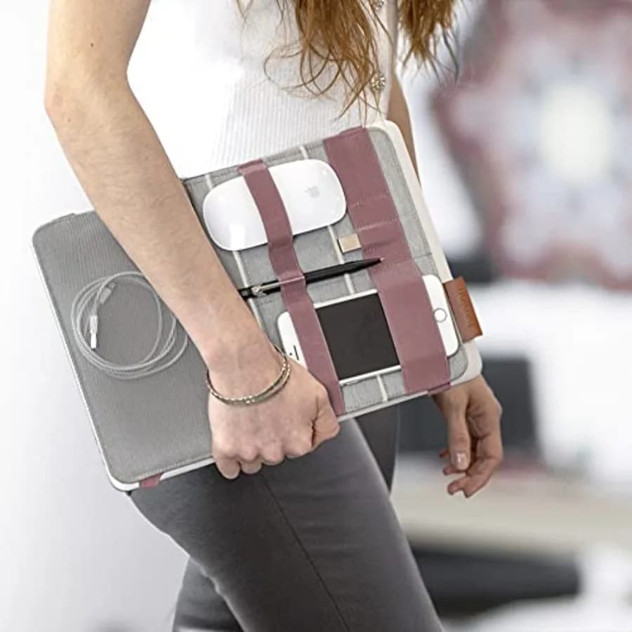 Organizer portatile FOLD TECH da agganciare ai tuoi dispositivi, custodia da scrivania per gadget, accessori essenziali per lavorare da casa, accessori per laptop