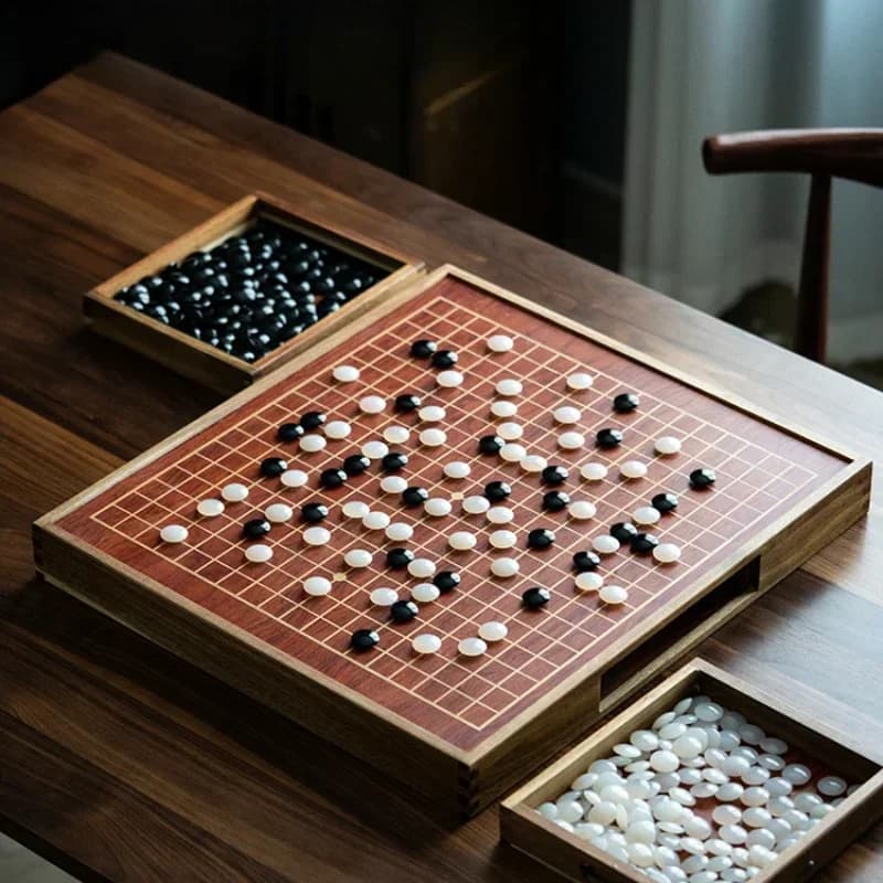 Set di scacchi e Go in agata naturale e legno massello, con scacchiera a cassetto, per adulti e principianti, anti-jade, per bambini, bestseller