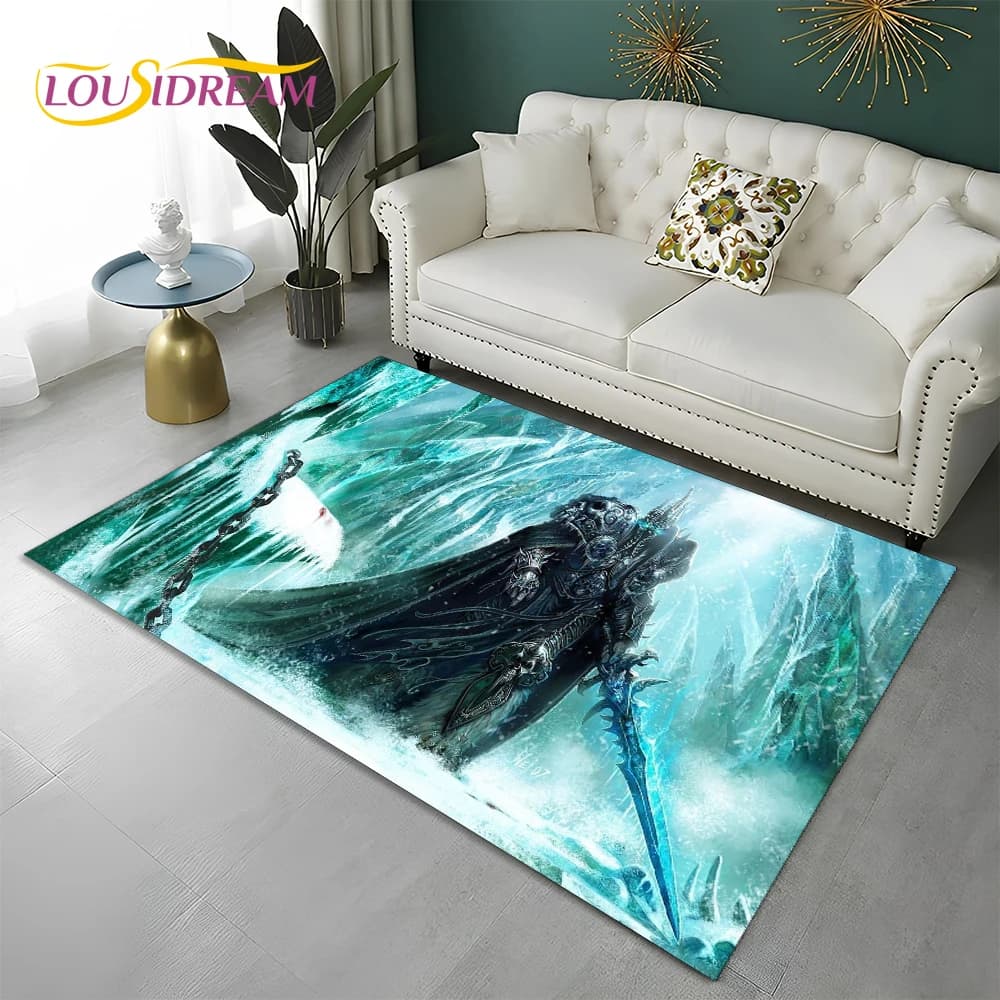 World of Warcraft Gioco WOW Lich King DH Tappeto per la casa Soggiorno Camera da letto Divano Zerbino Decor, Tappeto per l'area Tappetino antiscivolo