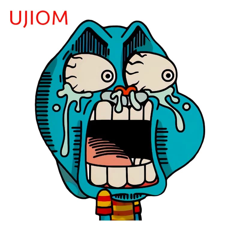 UJIOM Gumball Adesivo da parete a forma di cartone animato, attraente e divertente, fermaporta, adesivo per armadi e camere da letto, accessori decorativi per la stanza