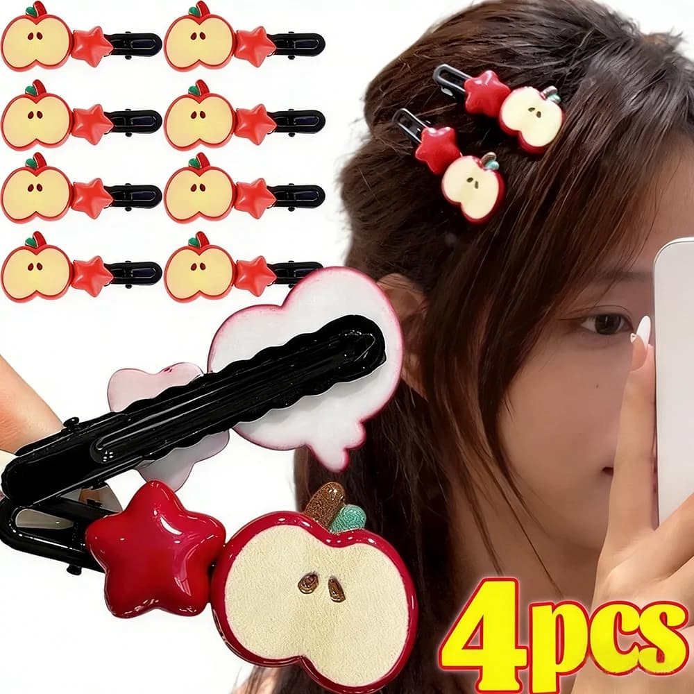 Y2K Fruit Star Hairclip per le donne Ragazze Kawaii Duckbill Spilli Testa Frangia laterale Clip Cute Cartoon Copricapi Accessori per capelli Regalo