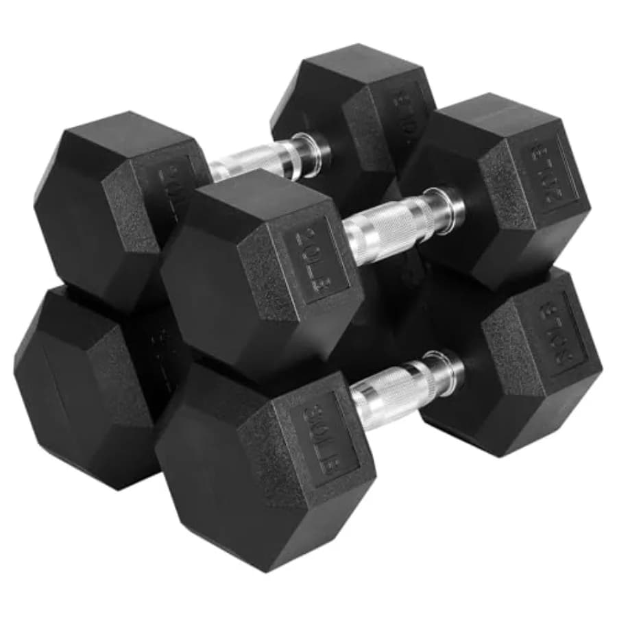 Set di Manubri Esagonali Rivestiti in PVC per Esercizi di Fitness, Pesi per Allenamento di Forza, Palestra Domestica, in Nero e Argento con Impugnatura Antiscivolo