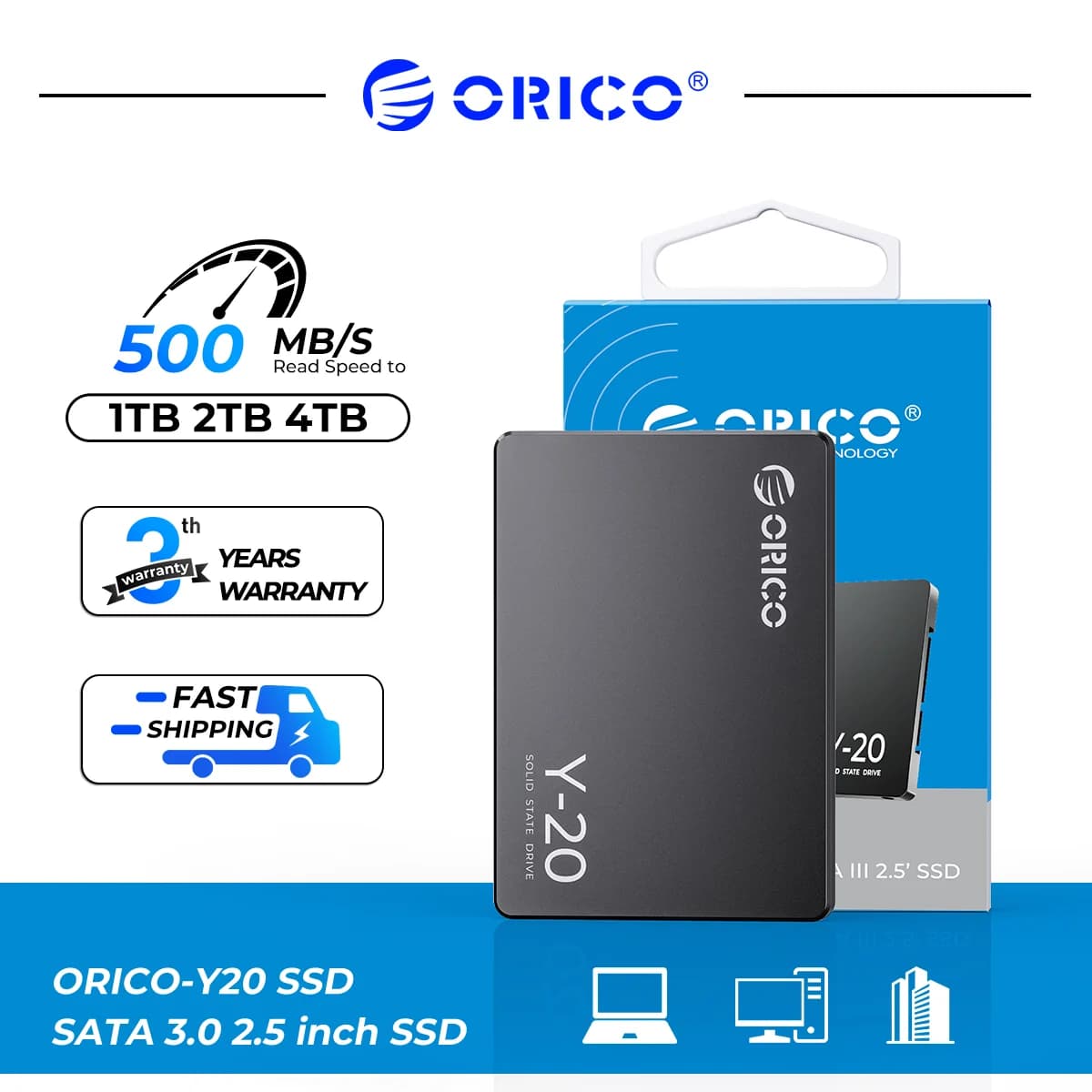 ORICO Y20 2.5 ''SATA SSD 128GB 256B 512GB 2.5 pollici SATA3.0 Design del disco rigido a stato solido interno per utente fai-da-te