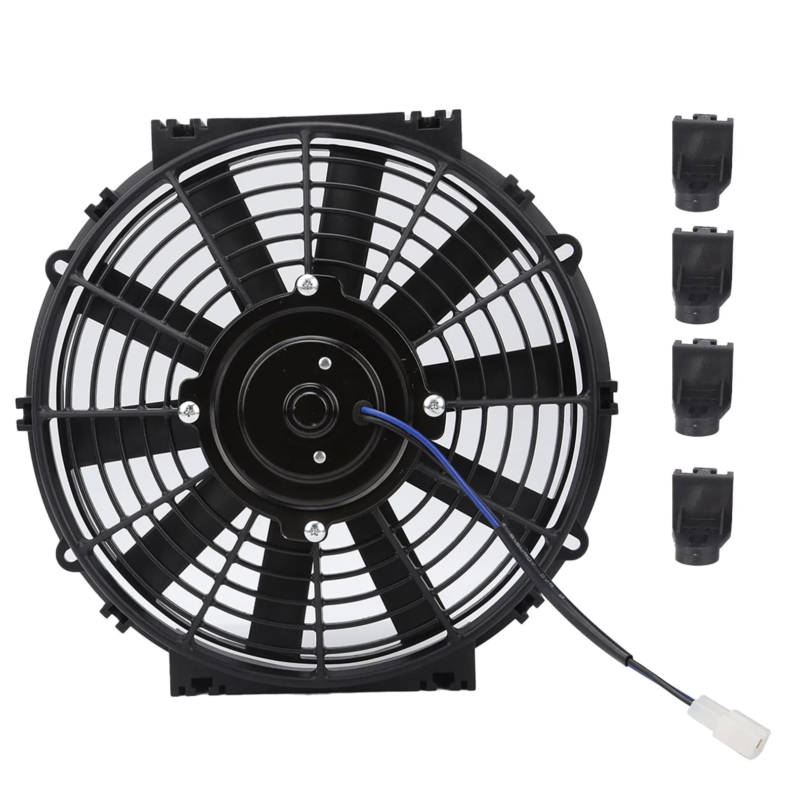 Ventola di raffreddamento elettrica sottile da 10 pollici Radiatore 24V 80W 2100RPM 10 pale dritte universale per ventola di raffreddamento elettrica per auto