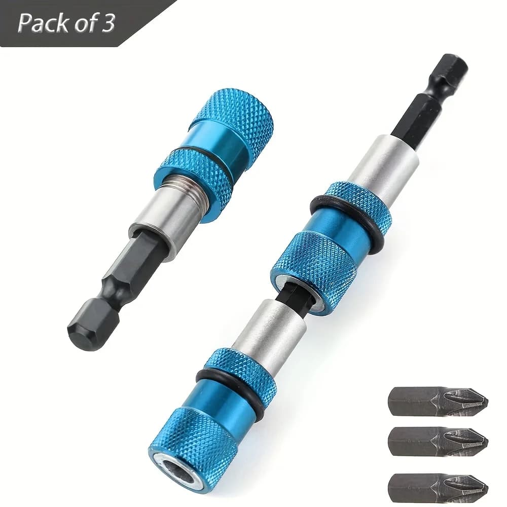 3 pezzi Vite con codolo esagonale Codolo esagonale Cacciavite a sgancio rapido Porta punte Barra di prolunga Estensione porta punte magnetico