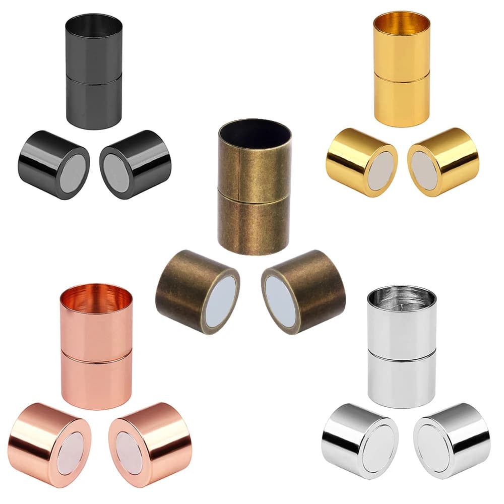 5 sets Strong magnetic fasteners 3/4/5/6/7/8/10/12/14/15mm Leather cable Buckle closure DIY jewellery connectors making results