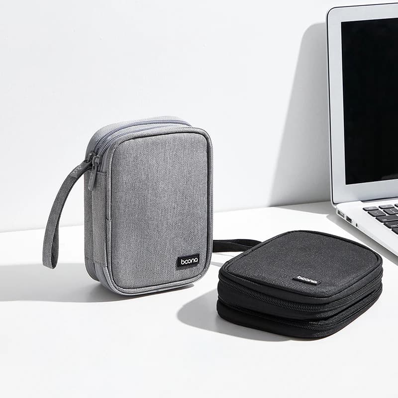 Custodia per doppio disco rigido a doppio strato da 2,5 pollici, borsa per il trasporto di unità esterne per organizzare HDD e accessori elettronici