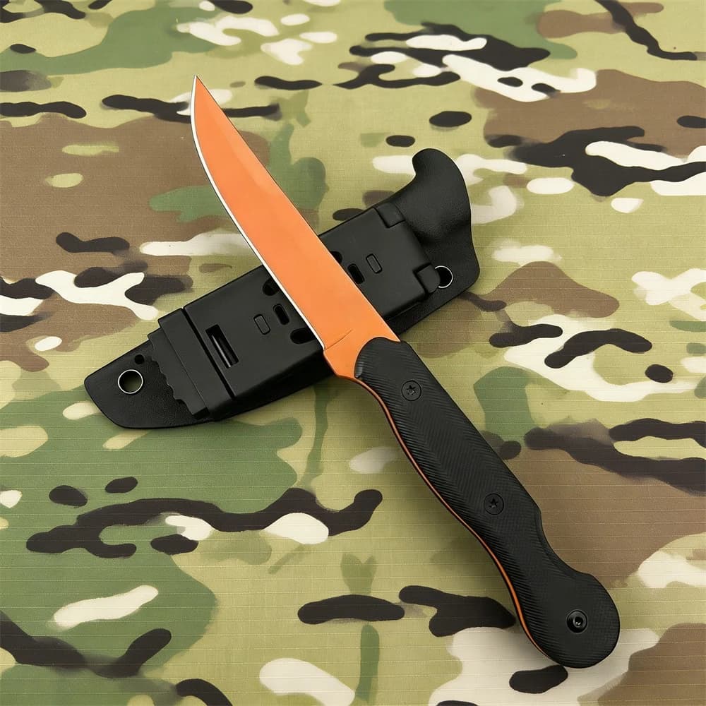 Coltello Dritto EDC per Esterni con Impugnatura Ergonomica, Ideale per Escursionismo, Caccia, Pesca, Arrampicata, Regalo per le Vacanze, Attrezzatura Essenziale